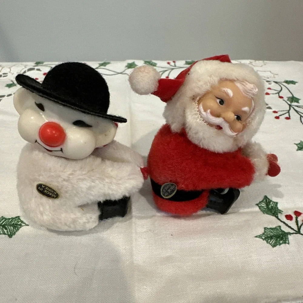 Cheistmas Santa And Snowman Vintage‎ Pencil Grippers